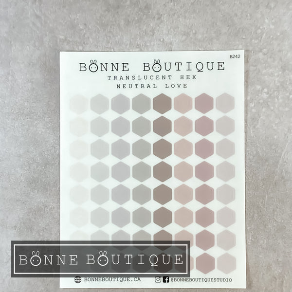 BONNE SHAPES - Translucent Stickers in Neutral Love Sampler