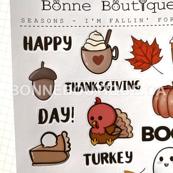 I'm FALLIN' FOR YOU! Fall Autumn Thanksgiving Halloween Stickers