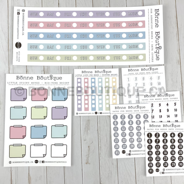 Mini Date Covers Dots 4 Different Color Variations Stickers