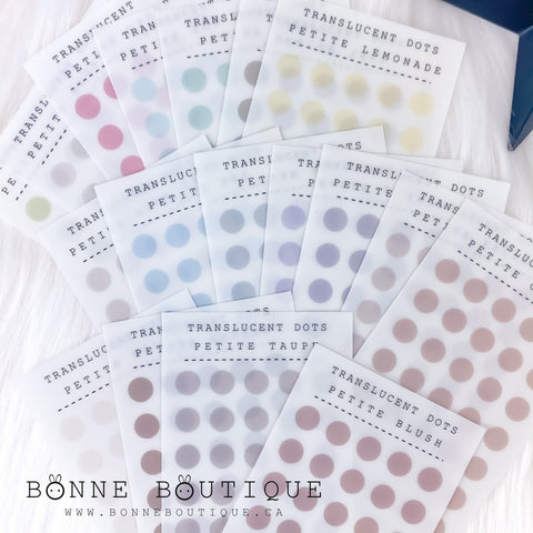 PETITE MATTE DOTS Stickers - Translucent - 5.1mm (.20") 18 colors available