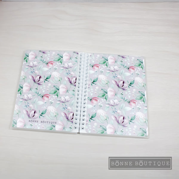 STICKER ALBUM/BOOK - MAUVE FLORALS (5 SIZES)