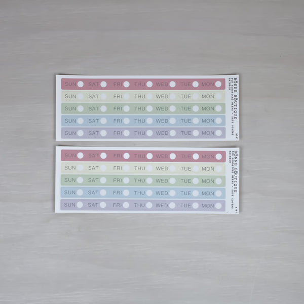 Hobonichi Weeks Kit - Week Cover Strips Stickers - MODERN FONT