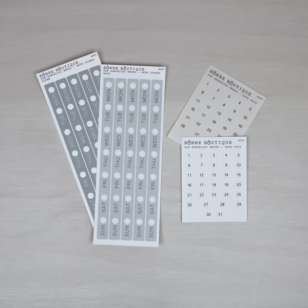 Hobonichi Weeks Kit - Week Cover Strips Stickers - MODERN FONT