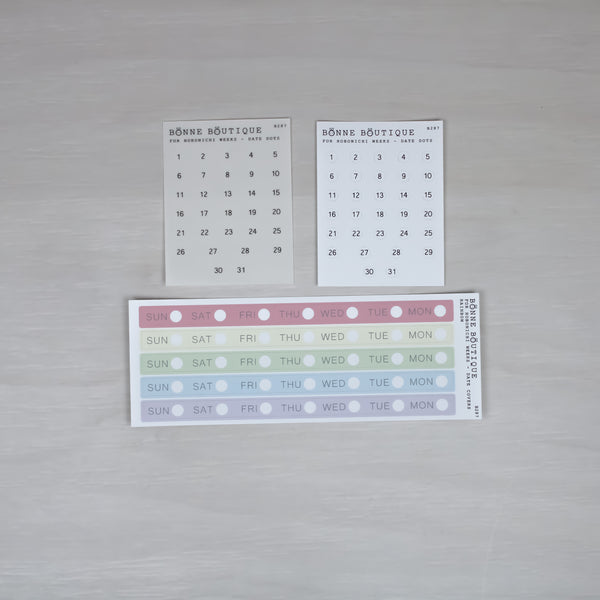 Hobonichi Weeks Kit - Week Cover Strips Stickers - MODERN FONT