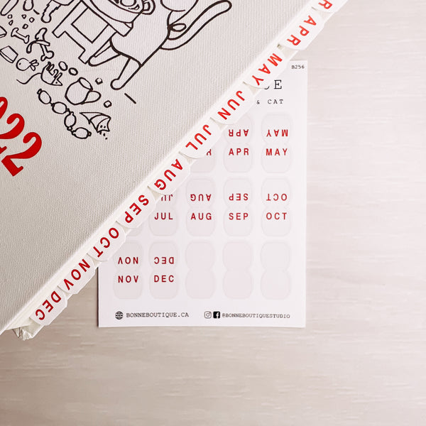 Mini Monthly Perforated Tab Stickers  - CATS & DOGS