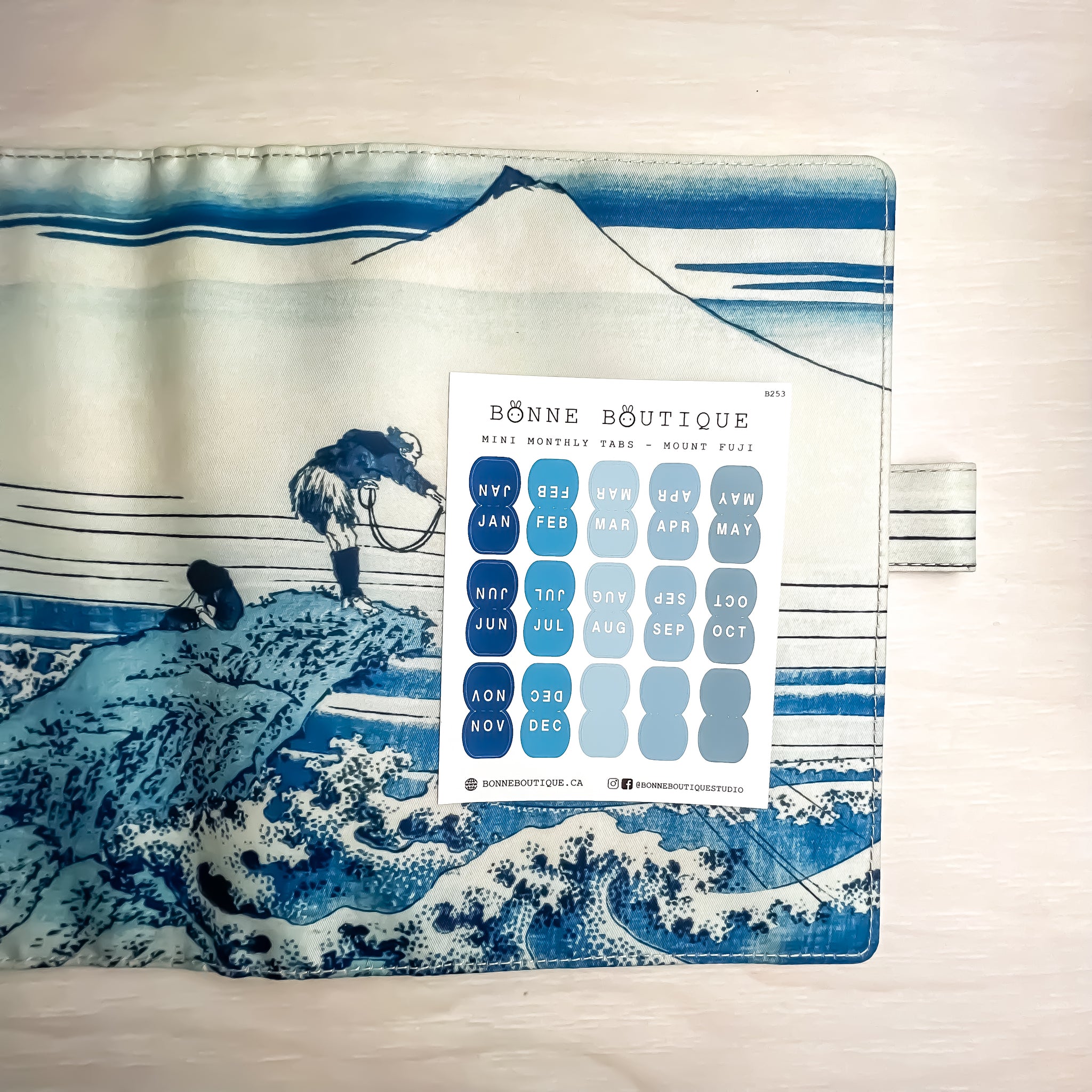Mini Monthly Perforated Tab Stickers  - MOUNT FUJI