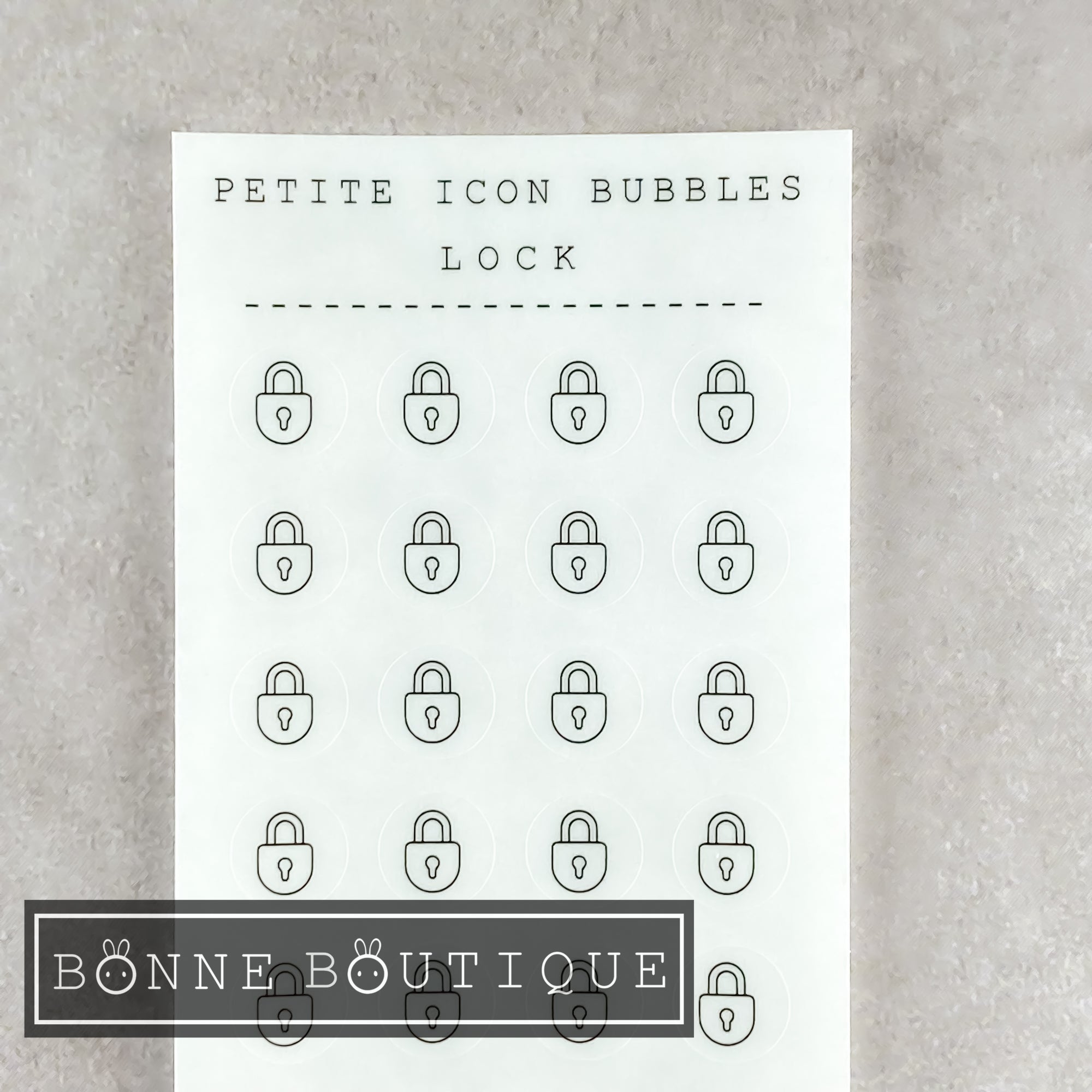 LOCK or UNLOCK PETITE Icons bubbles