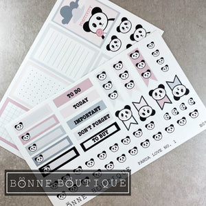 Panda Love Kit Functional Full Boxes,Washi strips Stickers