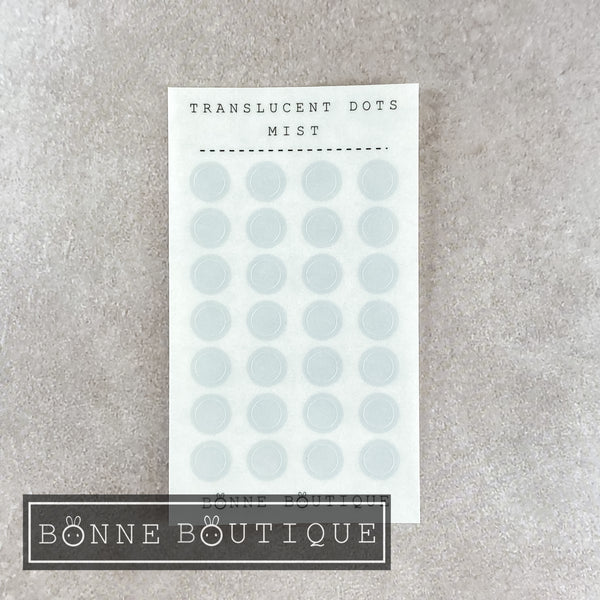 MIST GREY Translucent DOTS Stickers