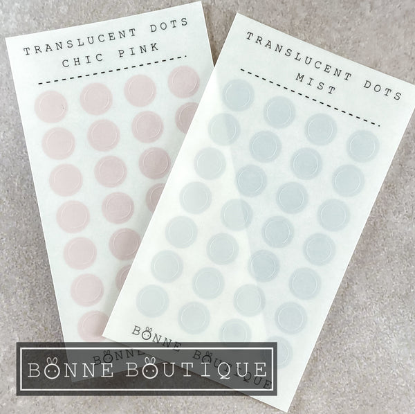 CHIC PINK Translucent DOTS Stickers