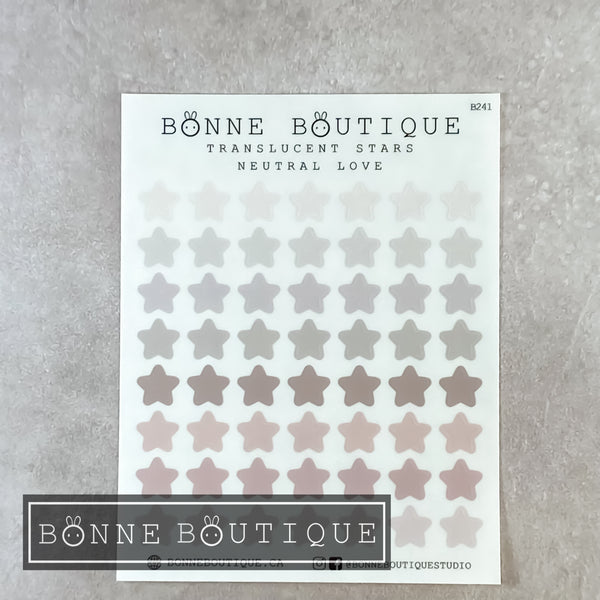 BONNE SHAPES - Translucent Stickers in Neutral Love Sampler