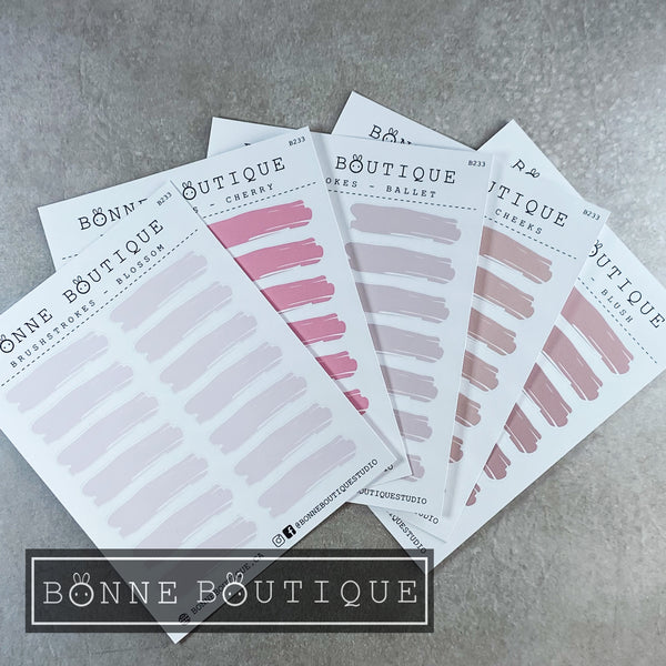 BRUSHSTROKES HEADERS Stickers - PINKS & TERRACOTTA