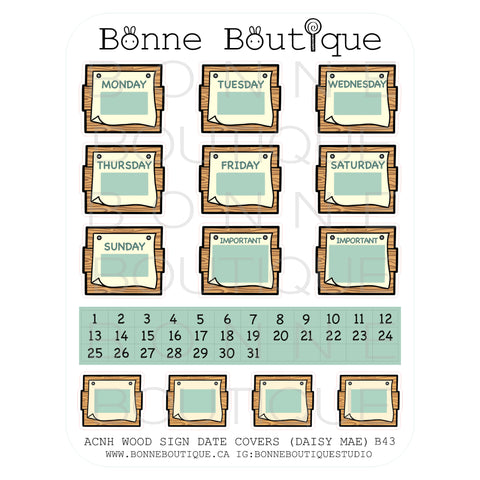 FUNCTIONAL Stickers:  Date Covers with Numerical Dates - Bonne Boutique Studio 