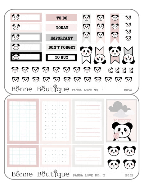 Panda Love Kit Functional Full Boxes, washi strips and More - Bonne Boutique Studio 