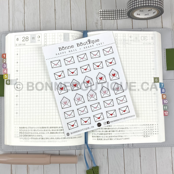 MINI LITTLE ICONS - Happy Mail = Heart Yay! Tracker Stickers