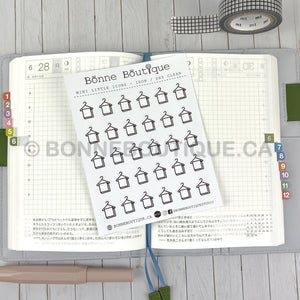 MINI LITTLE ICONS - Iron, Hanging, Folding, Dry Cleaning - Chore Reminder Tracker Stickers
