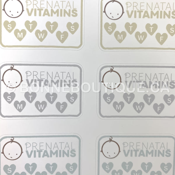 Prenatal Vitamins Tracker Weekly - Baby Stickers