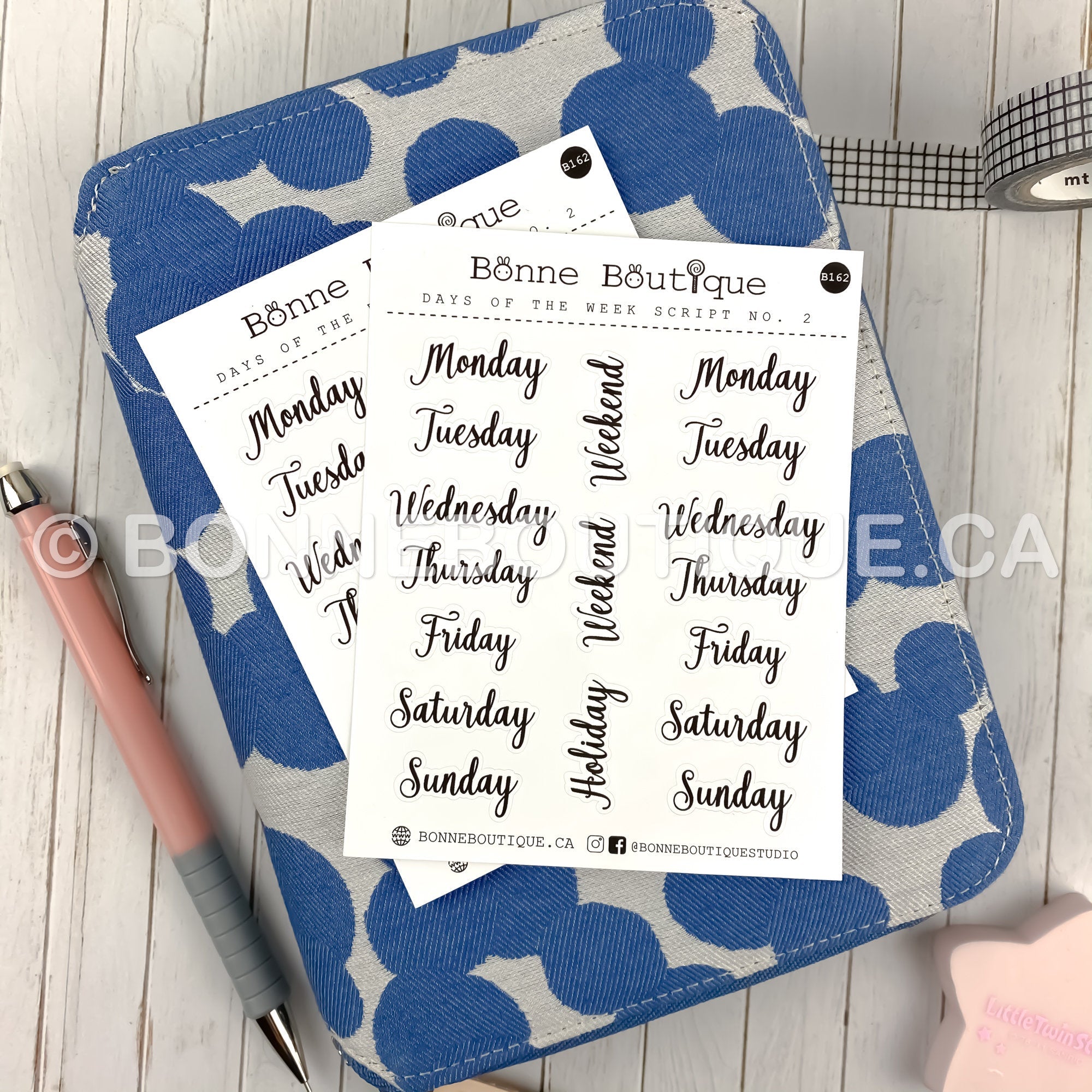 Days of the Week Stickers 2 x 1