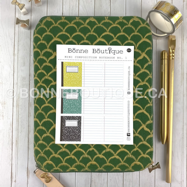 MINI Composition Notebook Sticker - Foldable Fold Over Perforated Stickers