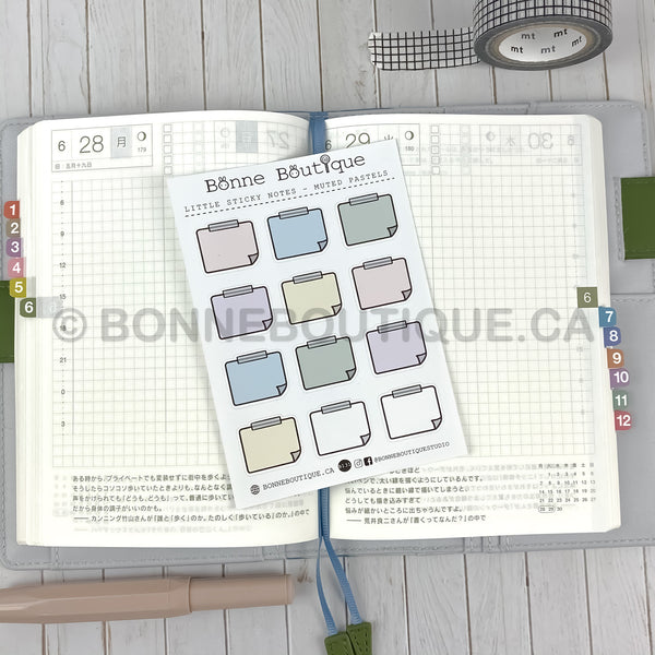 Hobonichi Weeks Kit Stickers - Minimalist Pastels- 4PC SET