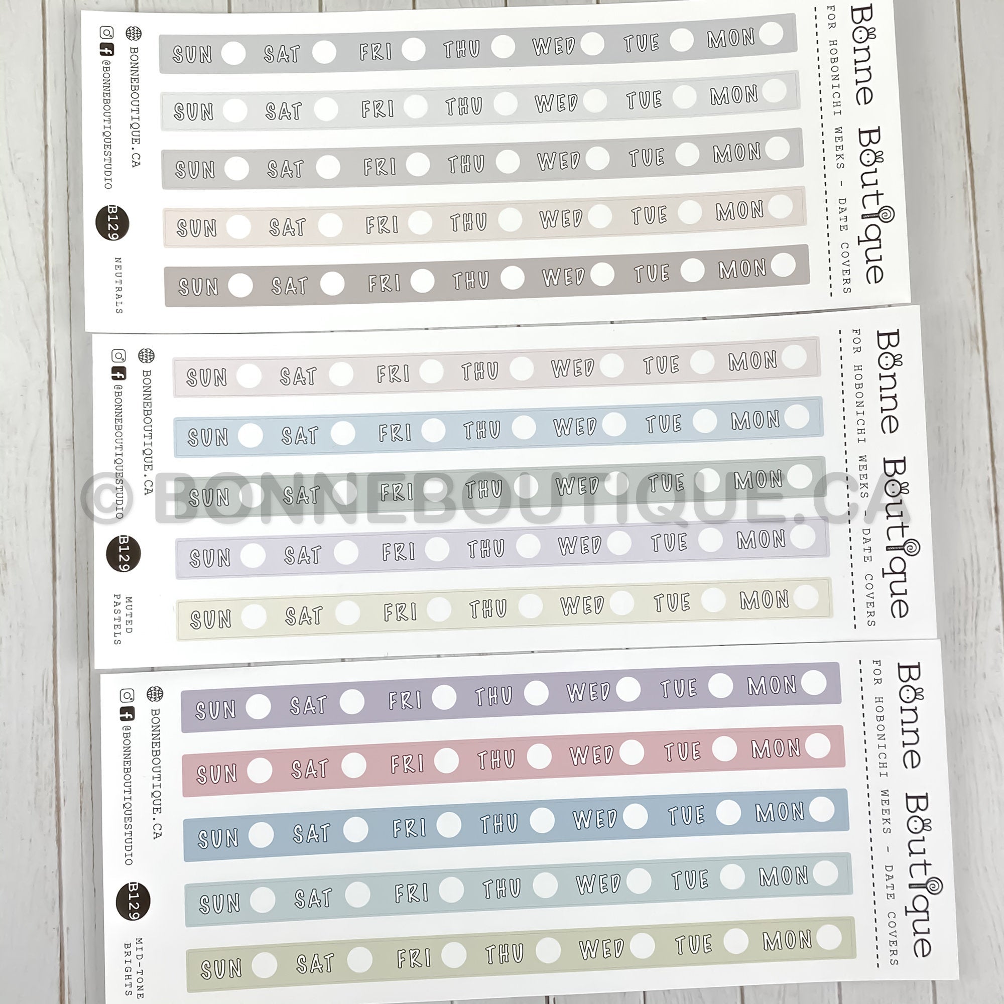 Hobonichi Weeks Kit - Week Cover Strips Stickers