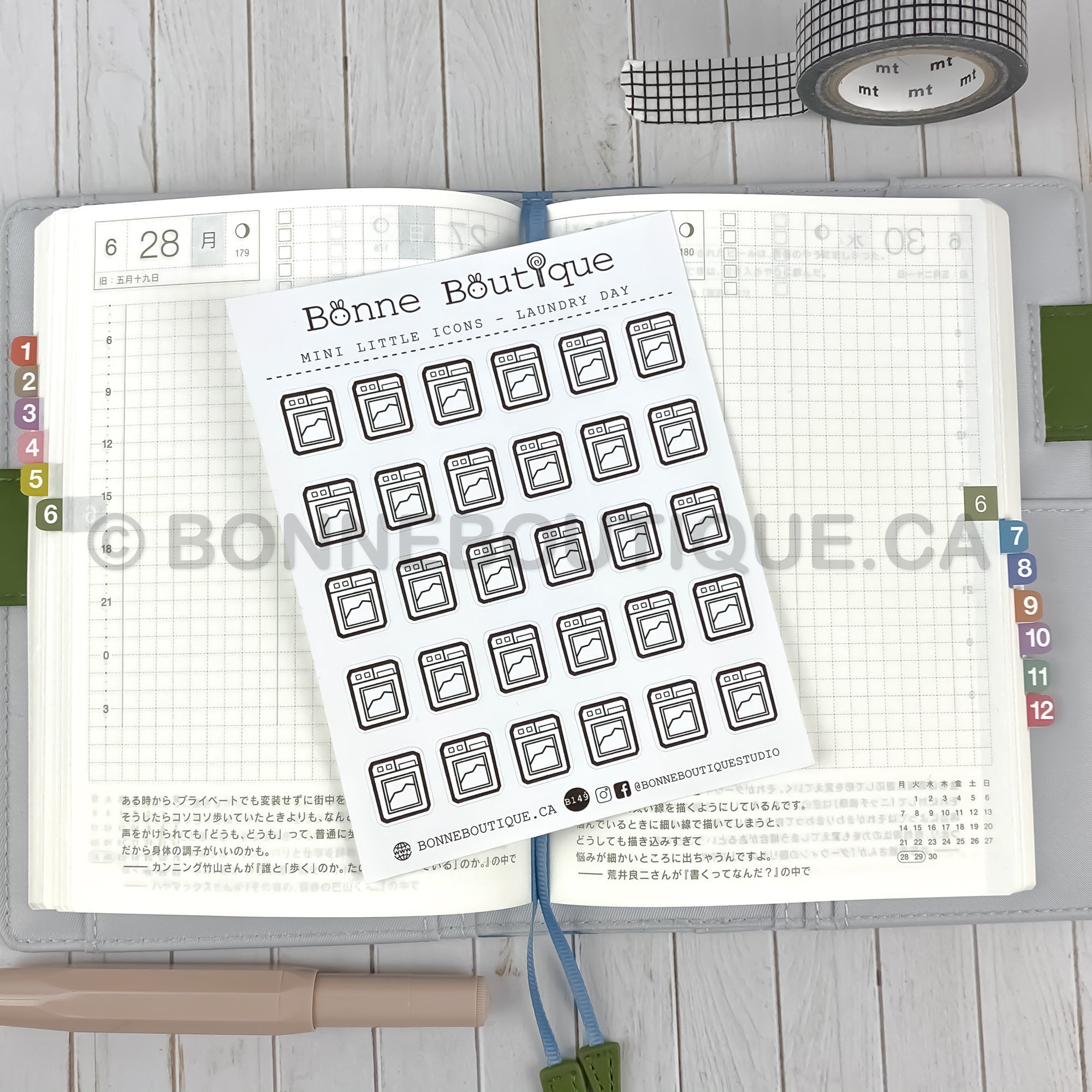 MINI LITTLE ICONS - Geometric Washing Machine - Chore Reminders Tracker Stickers