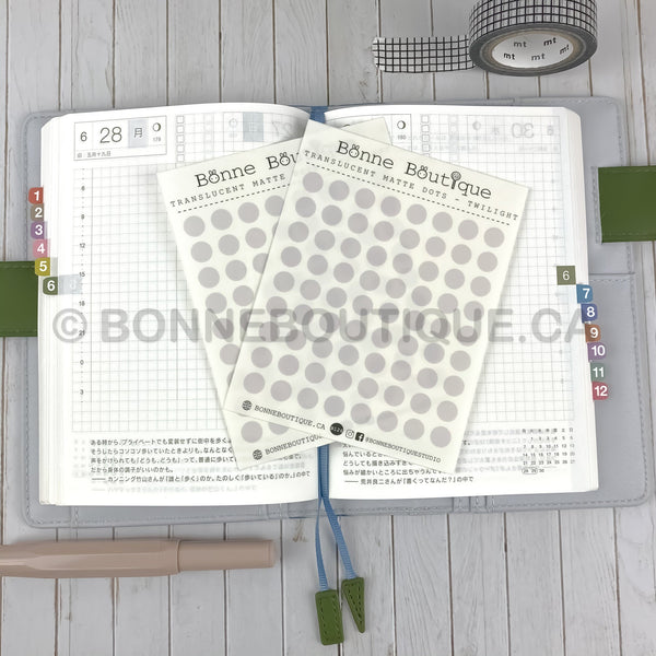 TRANSLUCENT Matte Dots, Squares, or Strips Stickers - TWILIGHT