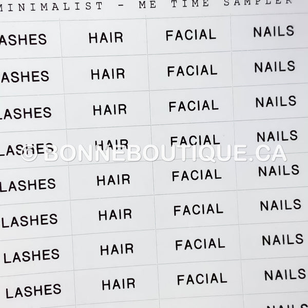 MINIMALIST - ME TIME Stickers - No Fuss Appointment Reminder Tracker  Text Stickers - Lashes - Hair - Facial - Nails