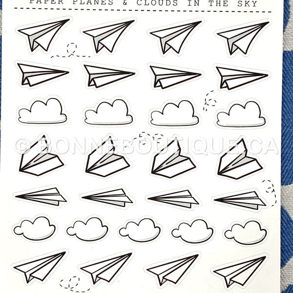 PAPER PLANES & Clouds in the Sky Stickers