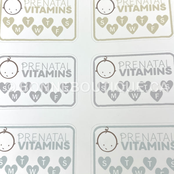 Prenatal Vitamins Tracker Weekly - Baby Stickers