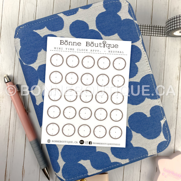Appointment Meeting Tracker Reminder - NEUTRAL CLOCK FACE Stickers