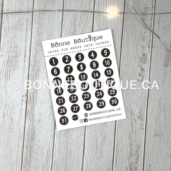 Mini Date Covers Dots 4 Different Color Variations Stickers