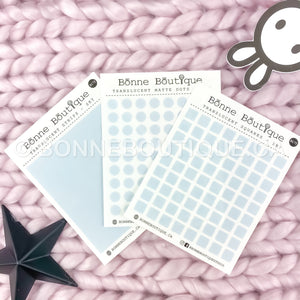 TRANSLUCENT Matte Dots, Squares, or Strips Stickers - SKY