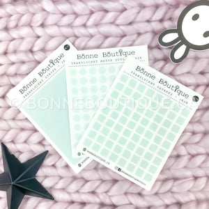 TRANSLUCENT Matte Dots, Squares, or Strips Stickers - JADE