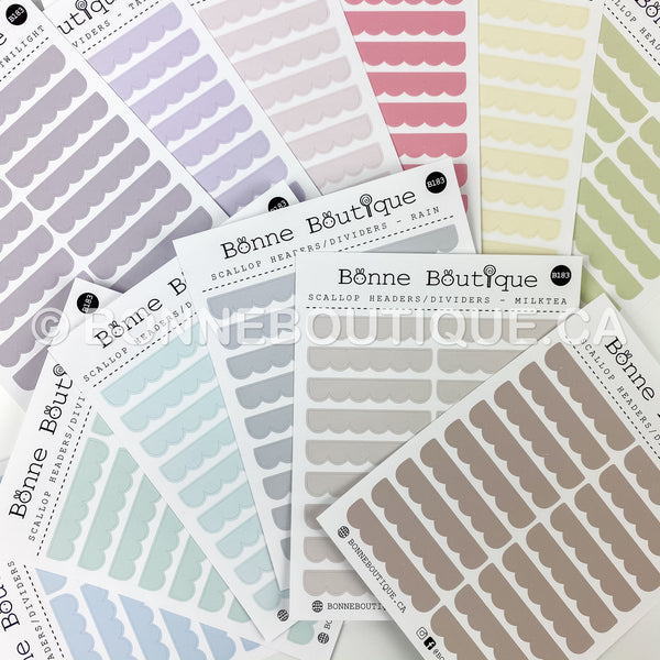 SCALLOPED Divider Headers Stickers