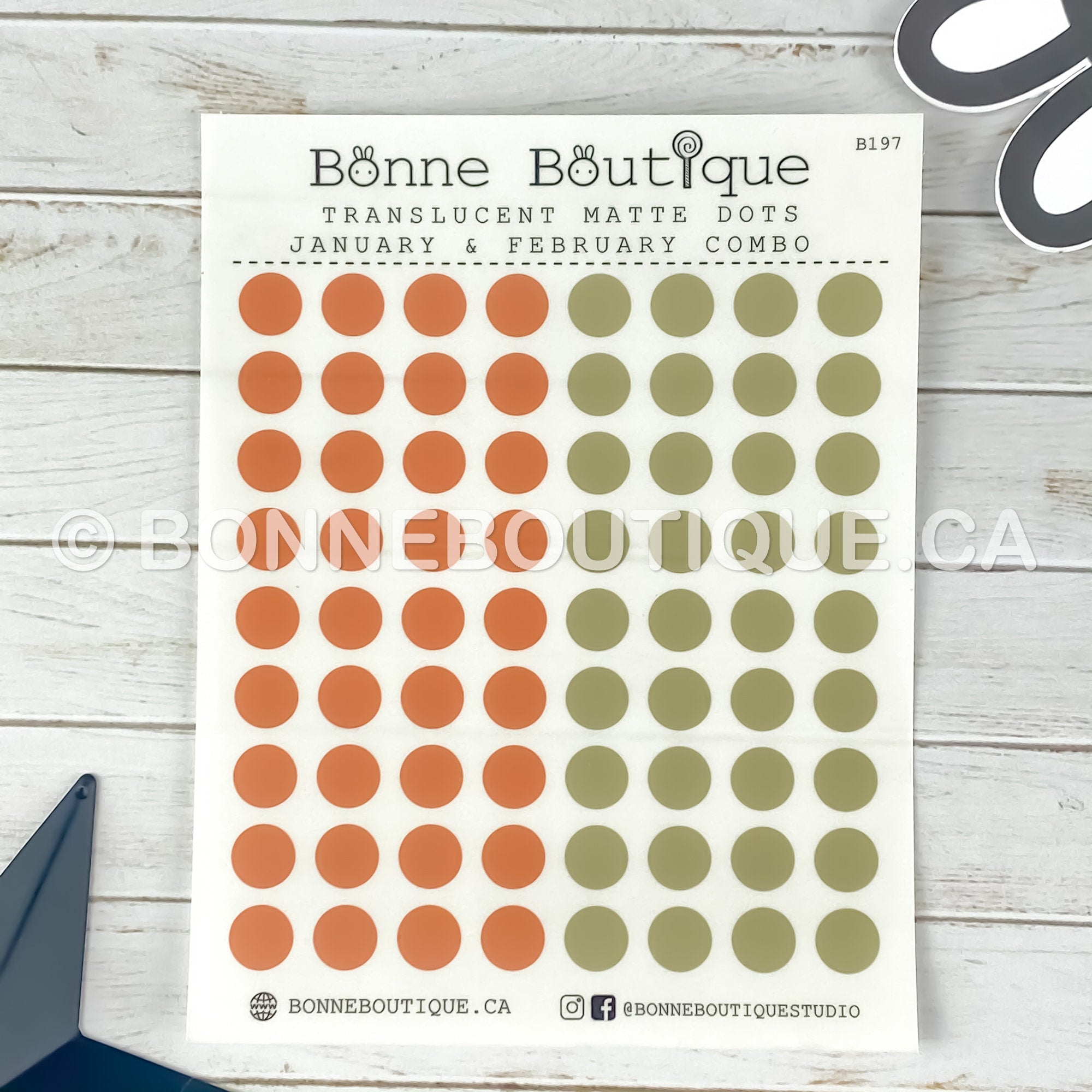 TRANSLUCENT Matte Dots Hobonichi Colors in Month Order Stickers