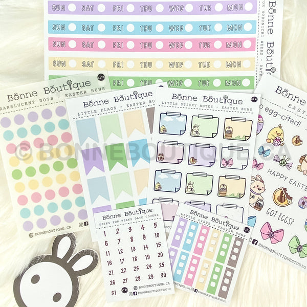 TRANSLUCENT SPRING DOTS no. 1 - Easter BunBuns - Bright Pastels Stickers