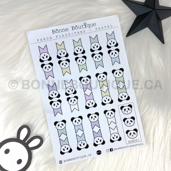 Panda Flags and Tags Planner Notebook Sticker Bookmark Perforated Tabs Stickers