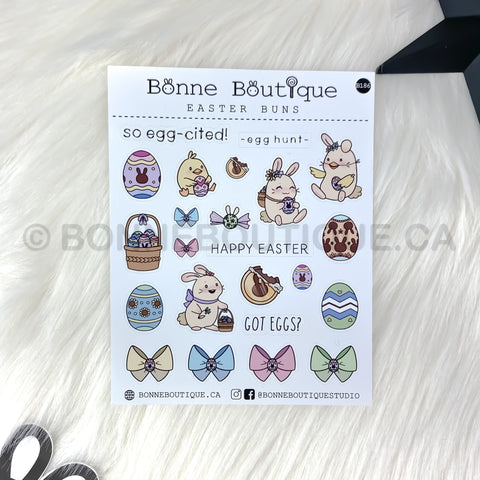 Easter BunBuns Characters Cute and Fun Spring Stickers with Scripts Stickers