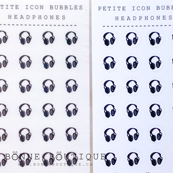 Petite Icon Bubbles Stereo Headphones Music Tracker Productivity Icon Tracker Stickers